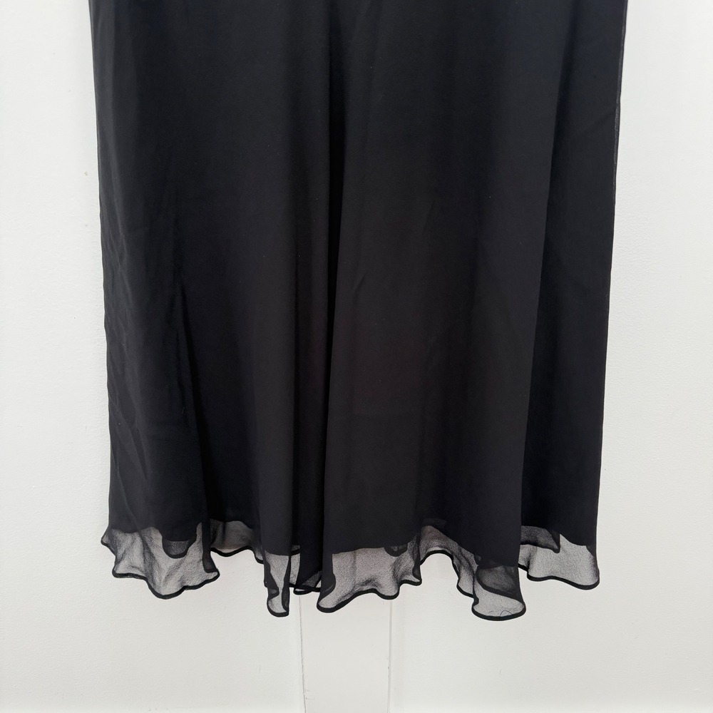 VTG Ann Klein Black Sleeveless Dress Lace Silk Cocktail Wedding Guest LBD Size 6 - Picture 6 of 12